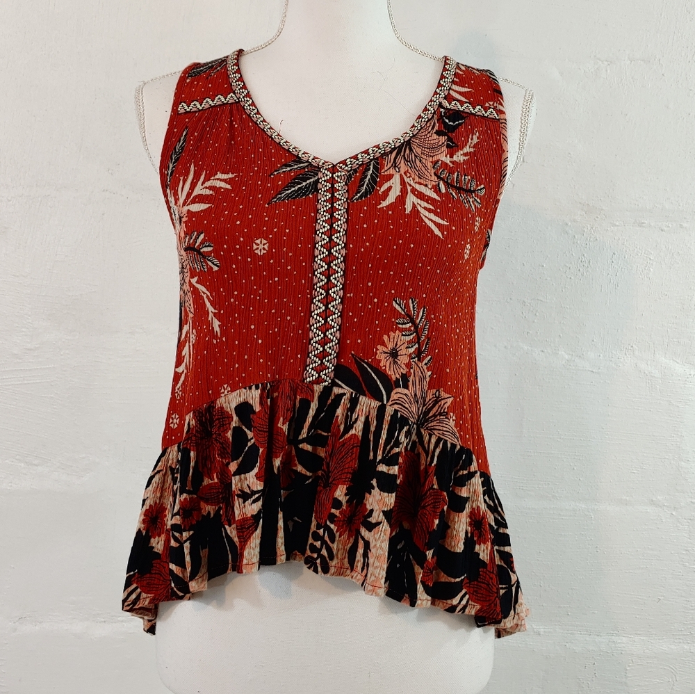 PATRONS OF PEACE FLORAL BOHO SLEEVELESS TOP - Picture 11 of 14
